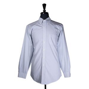 Brooks Brothers Mens Dress Shirt Button Up Blue White Check 100% Cotton 16.5 4/5